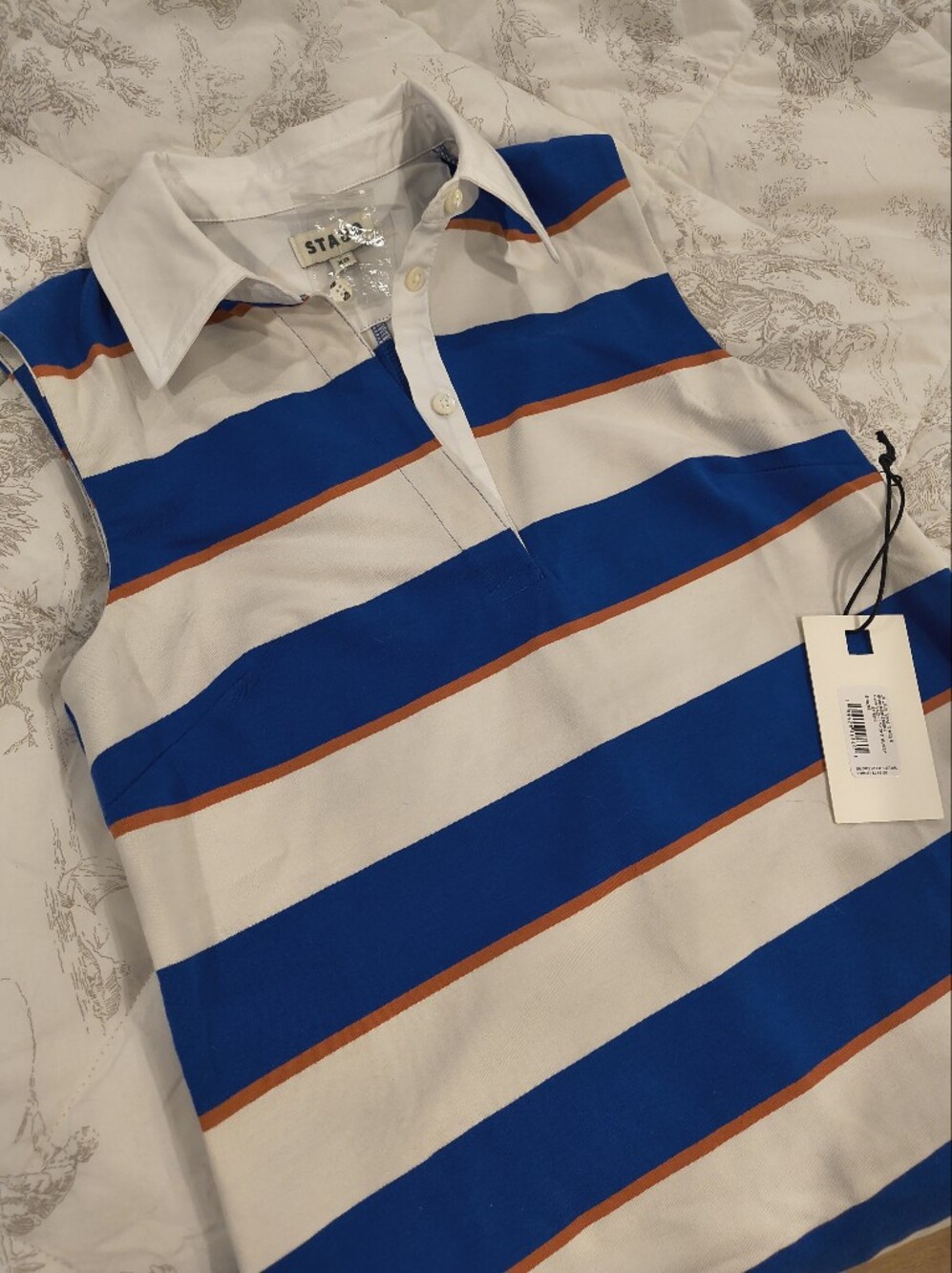 STAUD Julius Yacht Rugby Stripe Polo Mini Shift Dress NWT Size XS - Picture 6 of 9